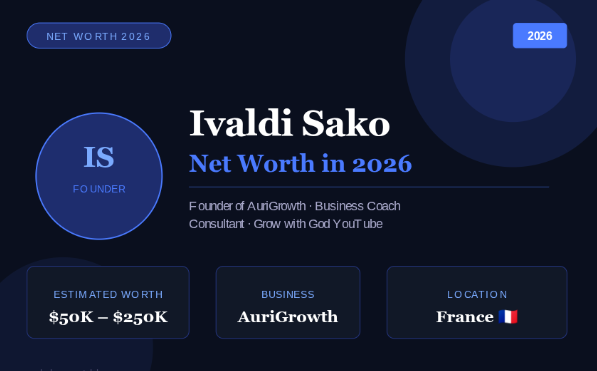 Ivaldi Sako net worth 2026 AuriGrowth founder France entrepreneur Grow with YouTube